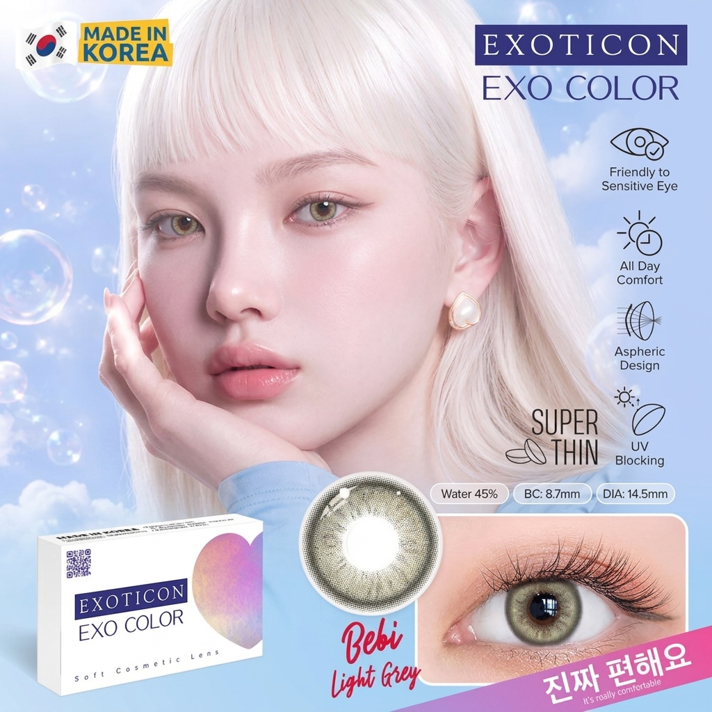 Exo Color Bebi Light Grey Contact Lenses