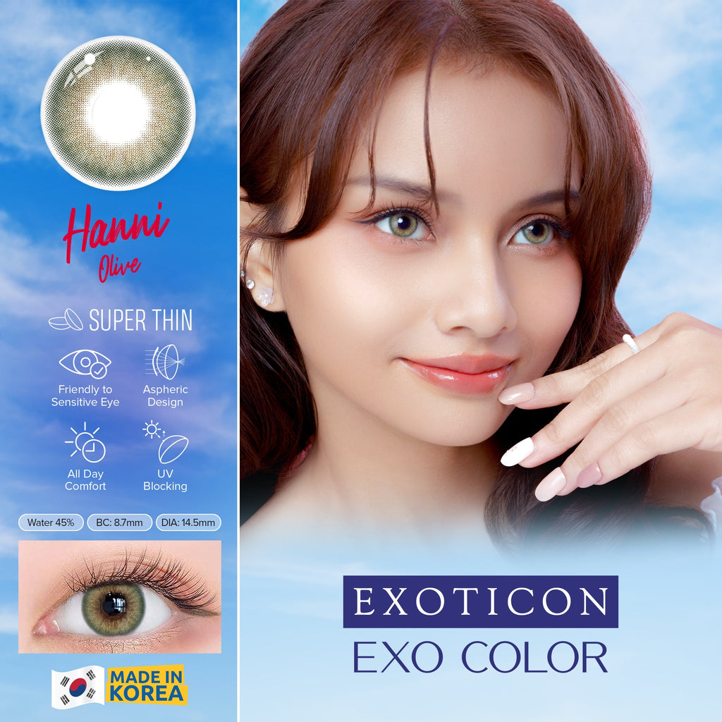 Exo Color Hanni Olive Contact Lenses