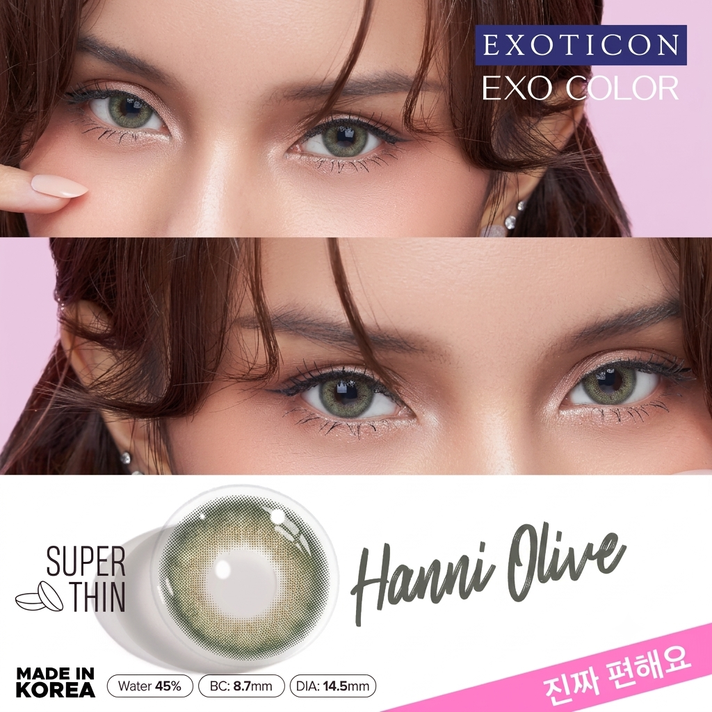 Exo Color Hanni Olive Contact Lenses