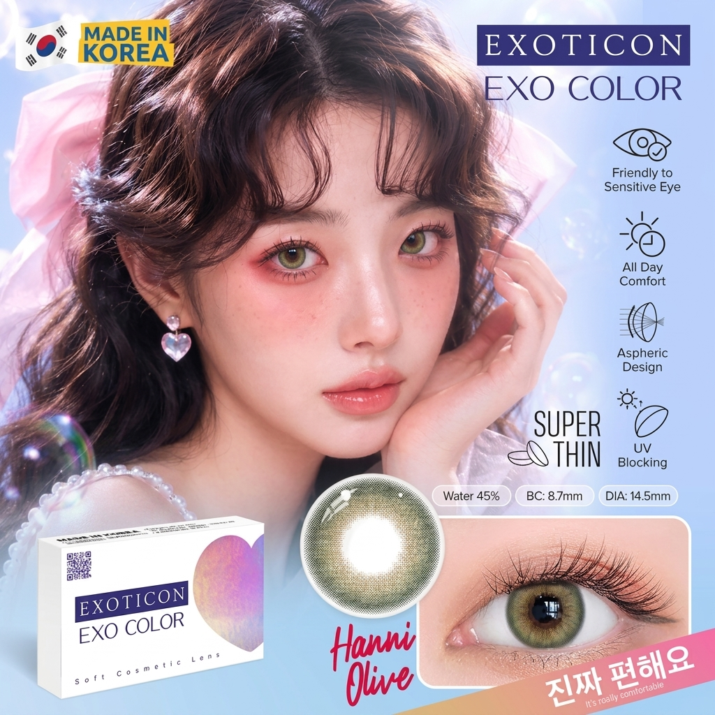 Exo Color Hanni Olive Contact Lenses (Express)